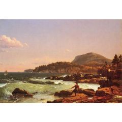 View of Newport Mountain, Mount Desert Painting Reproduction