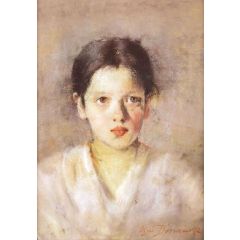 Pensive Girl Painting Reproduction