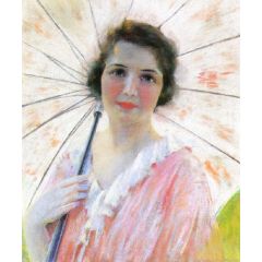 Lady with a Parasol Painting Reproduction