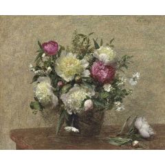 Vase of Peonies Painting Reproduction