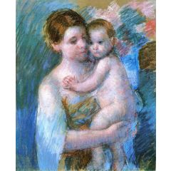 Mother Holding Her Baby Painting Reproduction