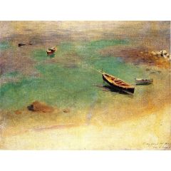A Boat in the Waters off Capri Painting Reproduction
