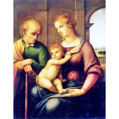 Holy Family with St. Joseph, also known as Madonna with Beardless St. Joseph Painting Reproduction