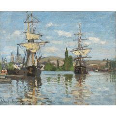 Ships Riding on the Seine at Rouen Painting Reproduction