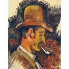 Man with Pipe Painting Reproduction