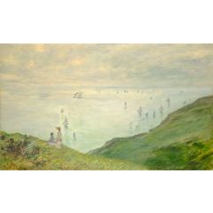 Cliffs at Pourville Painting Reproduction