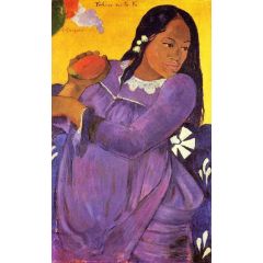 Vahine no te vi, also known as Woman with a Mango Painting Reproduction