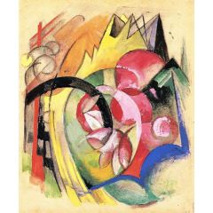 Coloful Flowers, also known as Abstract Forms Painting Reproduction