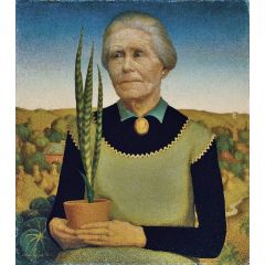 Woman with Plants Painting Reproduction