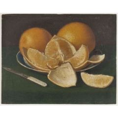 Oranges, Plate and Knife Painting Reproduction