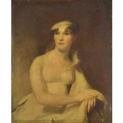 Portrait of Mrs. Benjamin Wiggin (Charlotte Fowle) Painting Reproduction