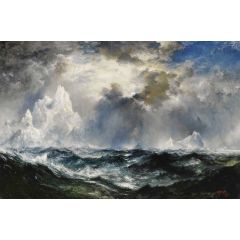 Moonlight. Icebergs in Mid Atlantic Painting Reproduction