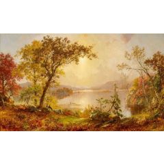 Greenwood Lake, Autumn on the Hudson Painting Reproduction
