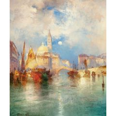 Moonrise, Chioggia, Venice Painting Reproduction