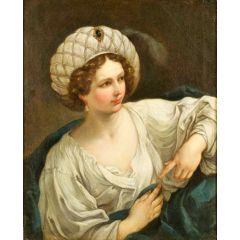 Portrait of a Young Woman as a Sibyll after Guido Reni Painting Reproduction