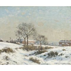 Snowy Landscape at South Norwood Painting Reproduction