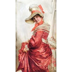 Showing Off the New Dress Painting Reproduction