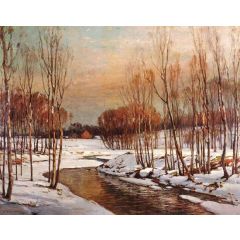 Winter on the Whitewater Painting Reproduction