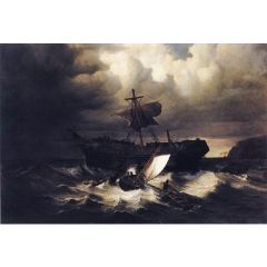 The Wreck of an Emigrant Ship on the Coast of New England Painting Reproduction
