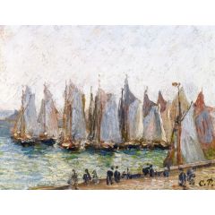Regatta at the Port of Havre Painting Reproduction