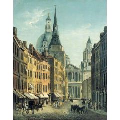 View of Ludgate Street from Ludgate Hill, with the West Front of St Paul’s Cathedral, London Painting Reproduction
