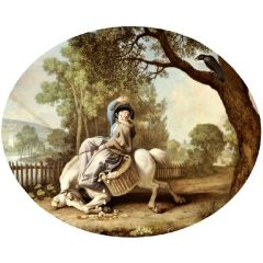 The Farmer’s Wife and the Raven Painting Reproduction