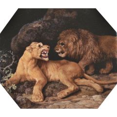 Lion and Lioness Painting Reproduction