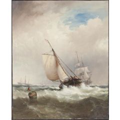 Shipping on the Delaware Painting Reproduction