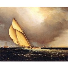 The ’Volunteer’ Taking the Lead Around the Lightship Sandy Hook Painting Reproduction