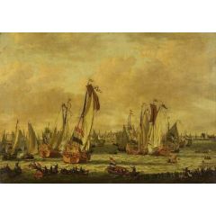 A Marine Sham Fight on the Y Before Amsterdam Painting Reproduction