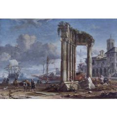 Capriccio of Livorno (Leghorn) Painting Reproduction