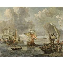 View of a Harbour on the Zuiderzee Painting Reproduction