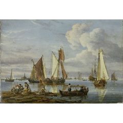 Dutch Shipping in an Estuary Painting Reproduction