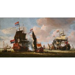 The Dutch Fleet in the Harbour of Amsterdam Painting Reproduction