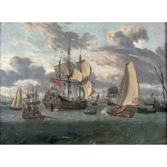 Czar Peter the Great on Board His Yacht en route to the "Pieter en Paul" Painting Reproduction