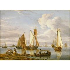 Dutch Shipping in an Estuary Painting Reproduction