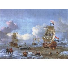 Whaling in the Arctic Ocean Painting Reproduction