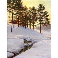 Sun Behind the Pines Painting Reproduction