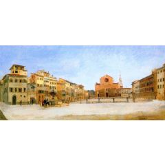 Piazza Santa Croce a Firenze Painting Reproduction