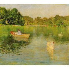 On the Lake, Central Park Painting Reproduction