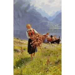 Summer Day on the Fjord Painting Reproduction