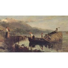 Returning from Harvesting Painting Reproduction