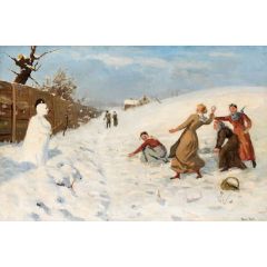 Snowball Fight Painting Reproduction