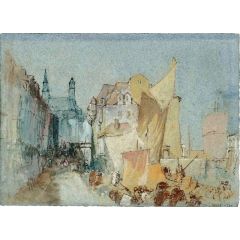 Honfleur, The Lieutenancy and the Church of Ste-Catherine, from the Quay of the Vieux Bassin Painting Reproduction