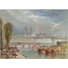 Rouen, Looking Downstream Painting Reproduction