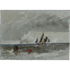 The Cap de la Héve, with a Vessel Under Sail Painting Reproduction