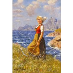 Maid with Scythe Painting Reproduction