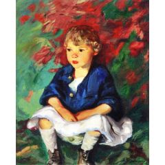 Little Country Girl Painting Reproduction