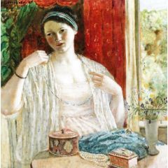 Girl with Necklace Painting Reproduction