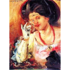 Woman with a Glass of Wine Painting Reproduction